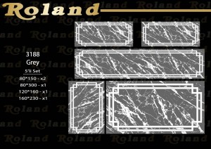 Roland 5er Teppich Set Waschbar 3188 Grey