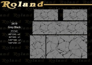 Roland 5er Teppich Set Waschbar 3419 Grey Black 