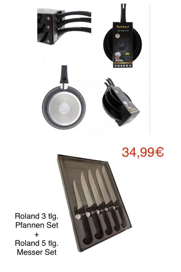 Roland Pfannen Set + Messer Set