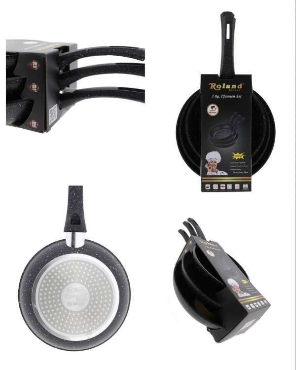 Roland 3tlg. Pfannen Set Schwarz