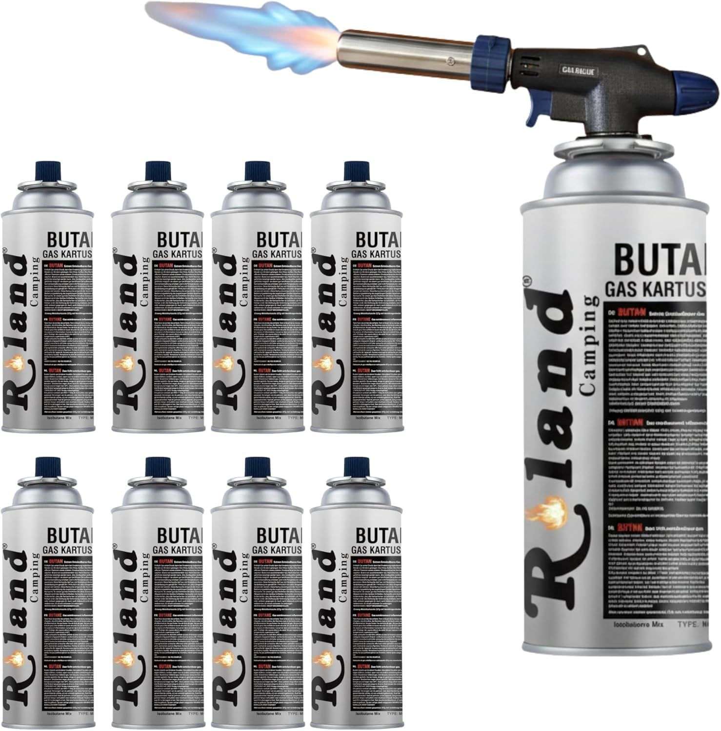 Roland Camping Butan Gaskartusche 227g – 8 Stück