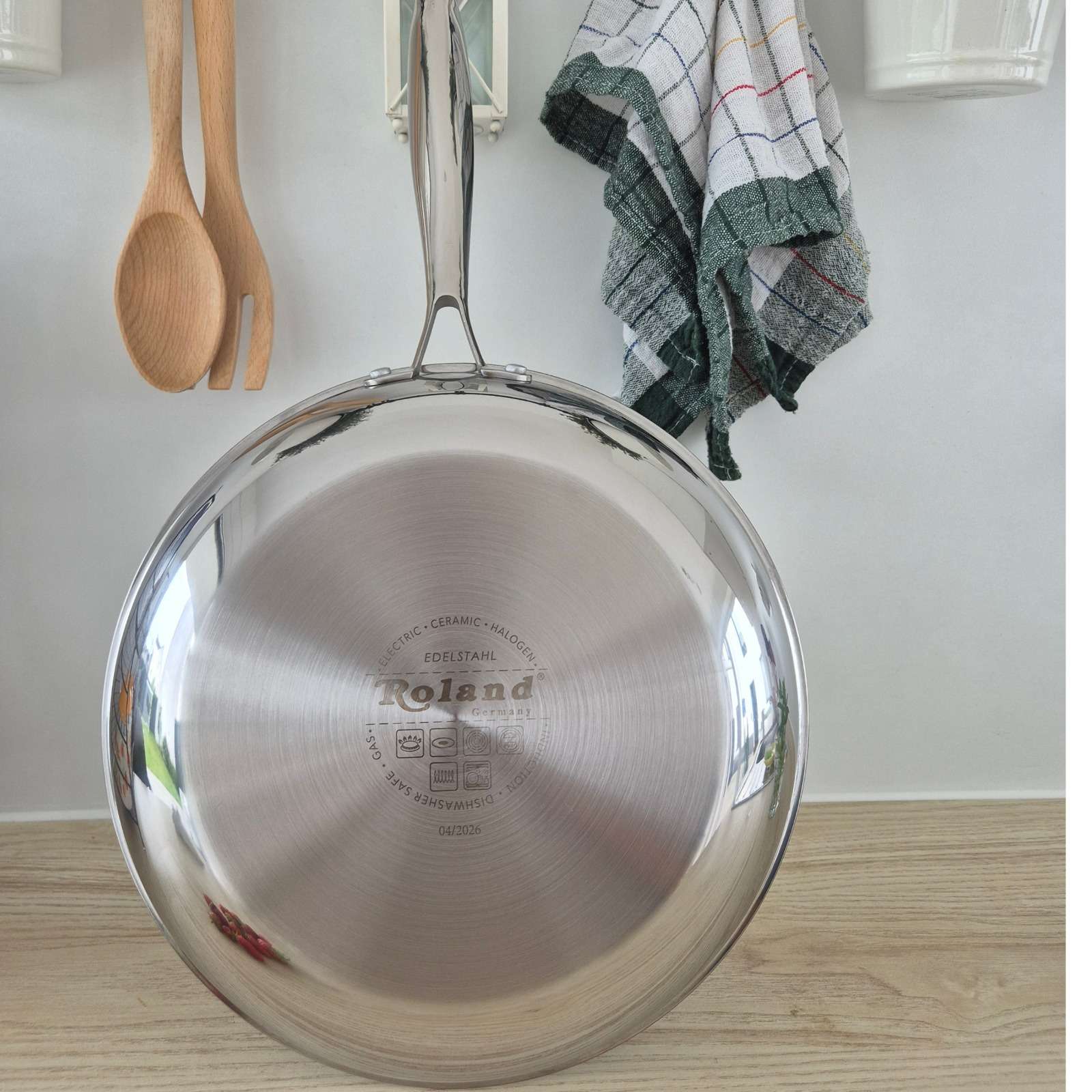 Edelstahl-Pfanne Ø 28 cm – Antihaft Bratpfanne Induktionsgeeignet – Bild 2