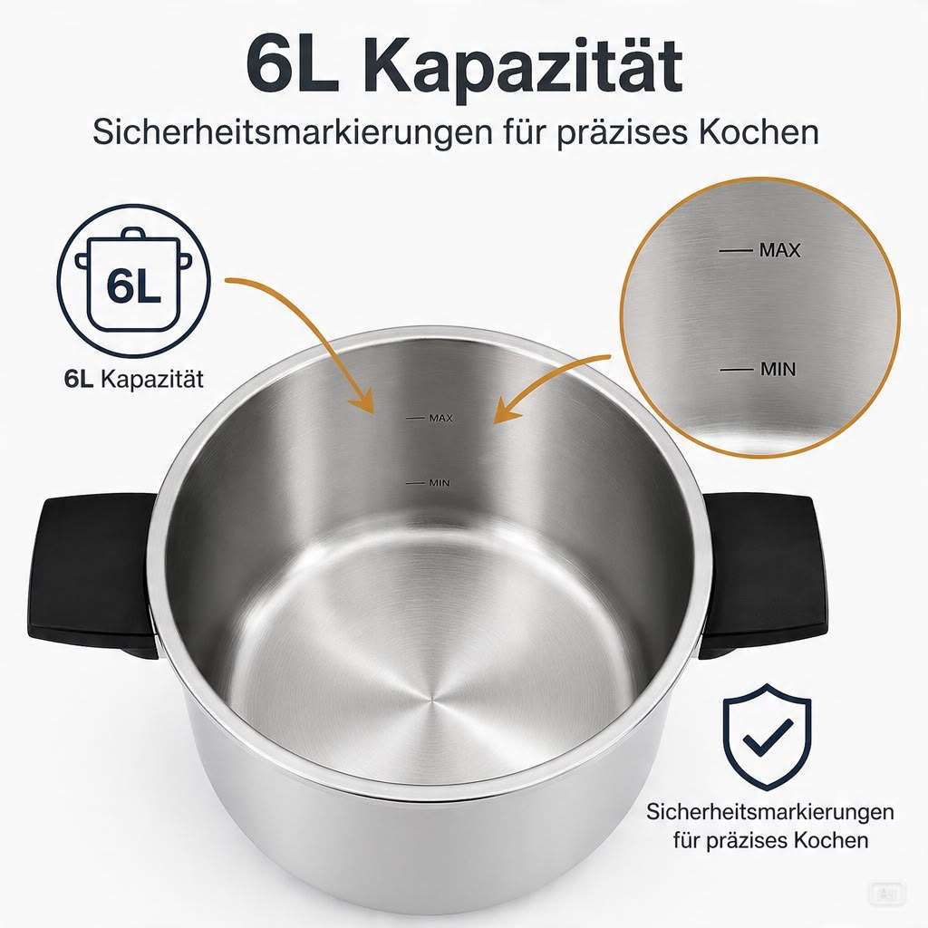 Schnellkochtopf 6L – Bild 2